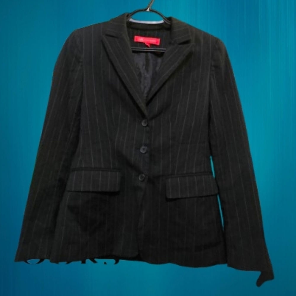 Anne Klein Black Pinstripe Blazer